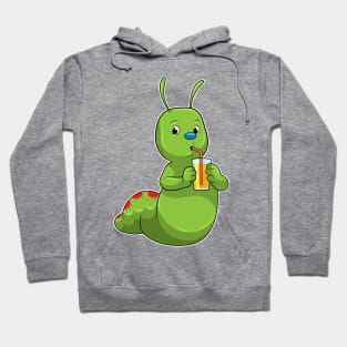 Caterpillar with Glass of Orange juice Hoodie